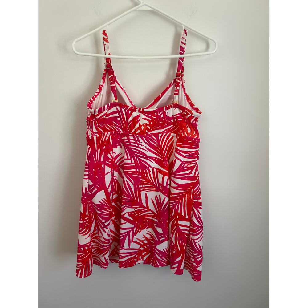Island Escape Pink Floral Swim Dress Size 14 One Piece Swimsuit - Picture 4 of 8